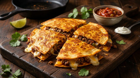 5-Ingredient Cheesy Ground Beef Quesadillas
