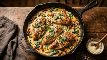 One Pan Creamy Tuscan Chicken (Ready in 30 Minutes)