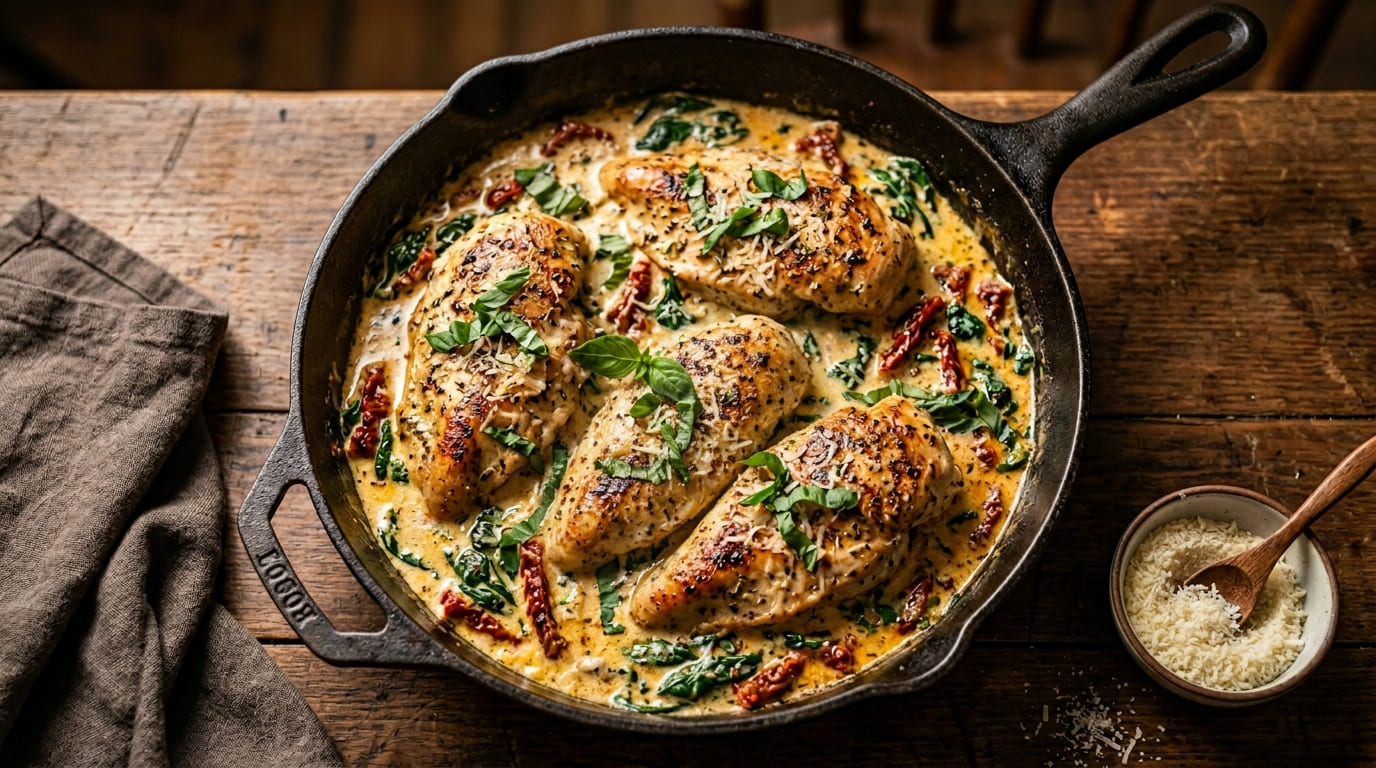 One Pan Creamy Tuscan Chicken (Ready in 30 Minutes)