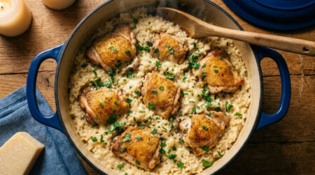 One Pot Chicken and Rice (Easy + Creamy)