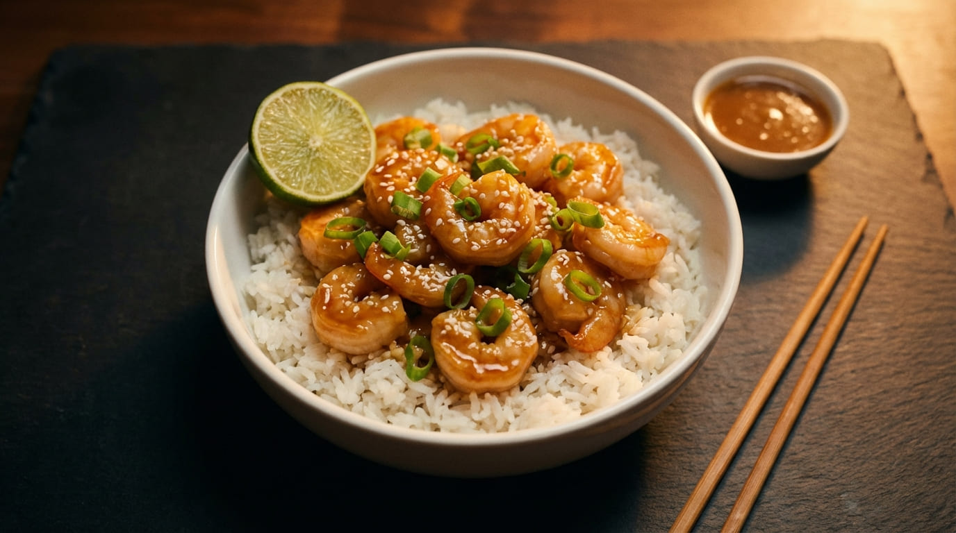 20-Minute Honey Garlic Shrimp and Rice